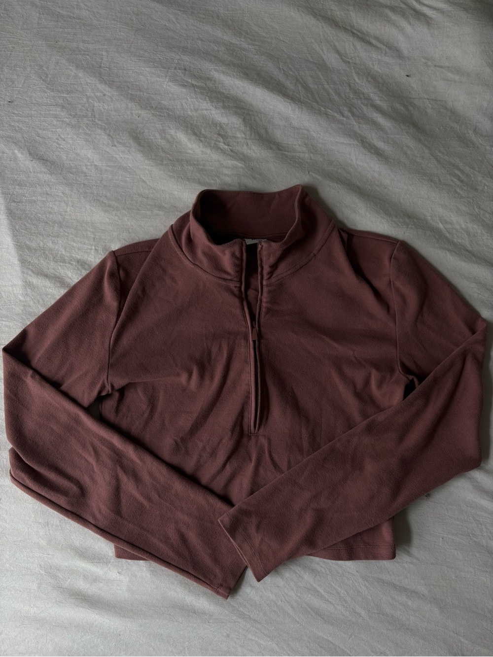 Sunday Best Crop Half-Zip Long Sleeve Pullover – Size Large